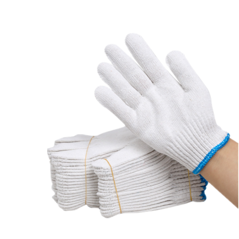 White knitted cotton glove