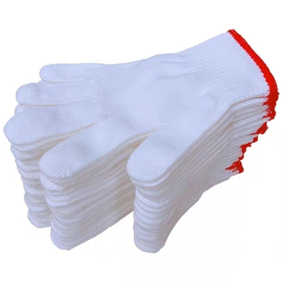 White knitted cotton glove