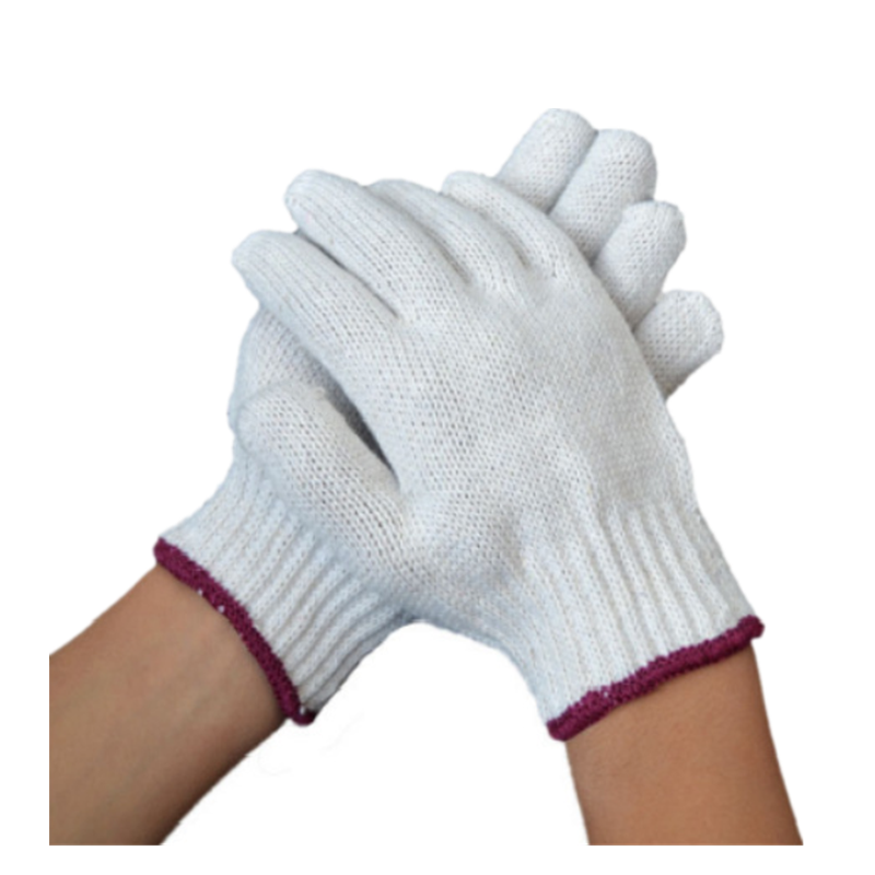 White knitted cotton glove