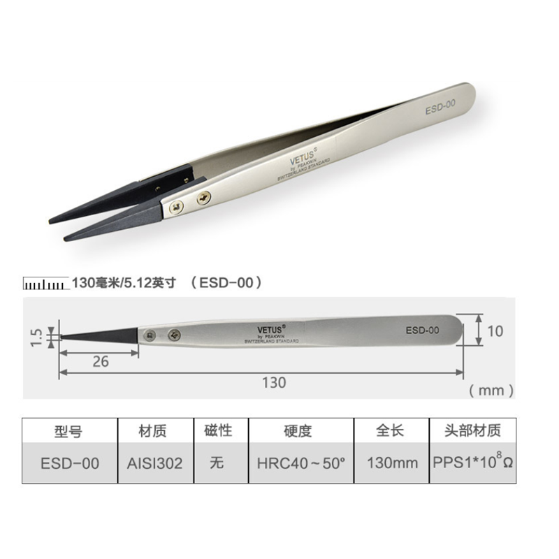 ESD Tip Changable Tweezers