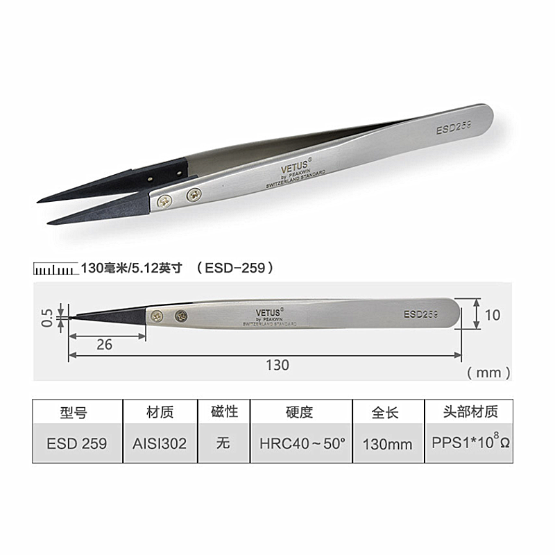 ESD Tip Changable Tweezers